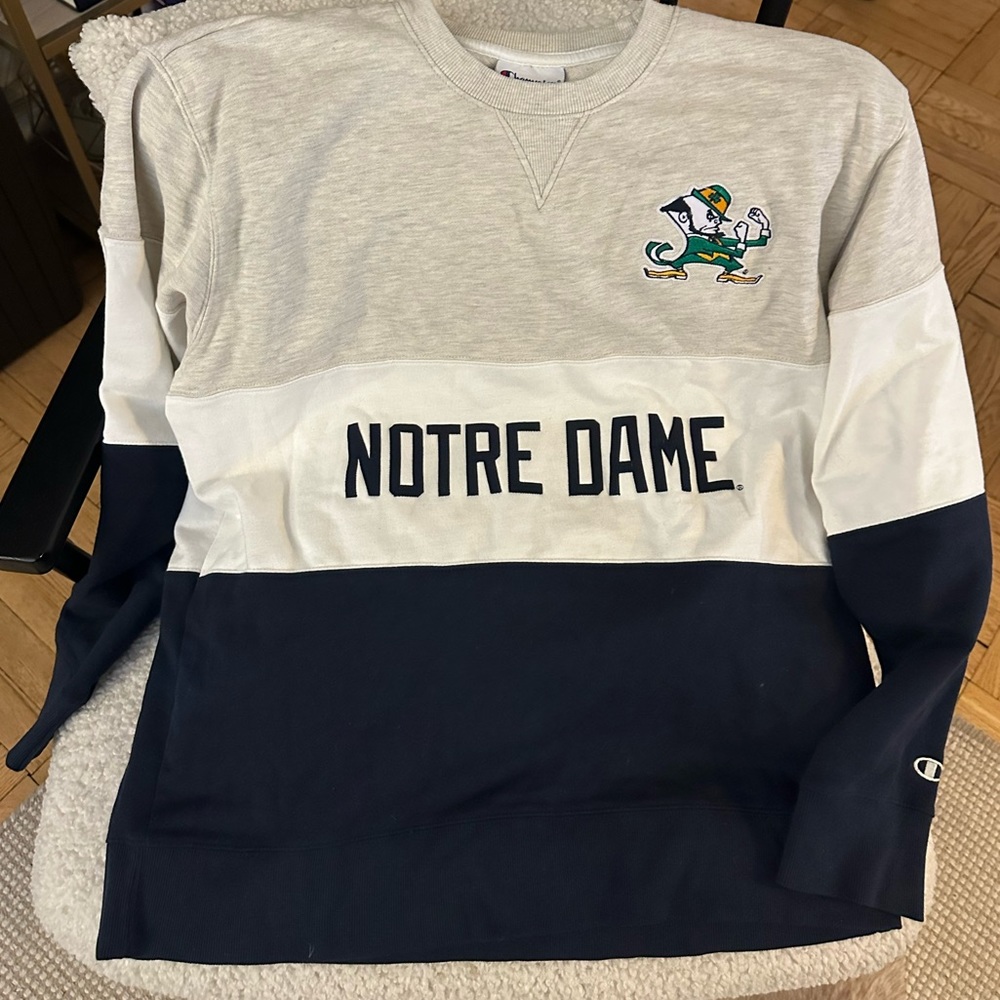 NOTRE DAME Champion Colorblock Sweatshirt size XL
